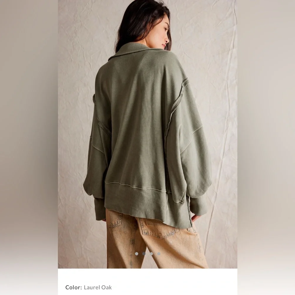 NWT Free People Henley Camden Sweatshirt - Picture 3 of 9